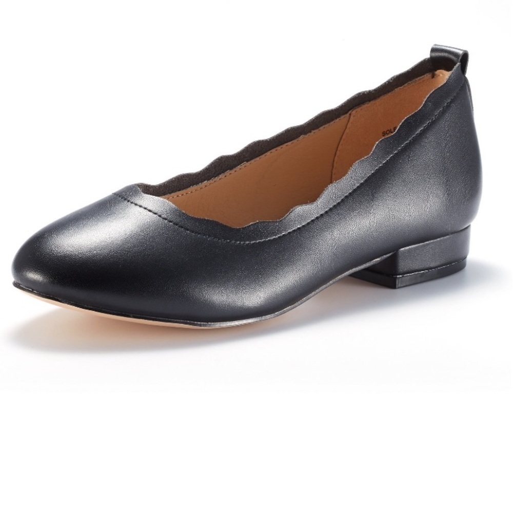 DREAM PAIRS SOLE_ELLE BLACK Low Heel Flat Shoes Soft Lining Slip On Size 10